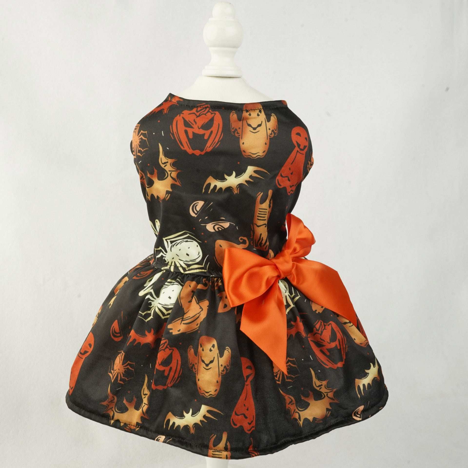 Pumpkin Print Halloween Dress - Adorable Mesh Outfit for Small Dogs & Cats - Purrfect Pet Haven