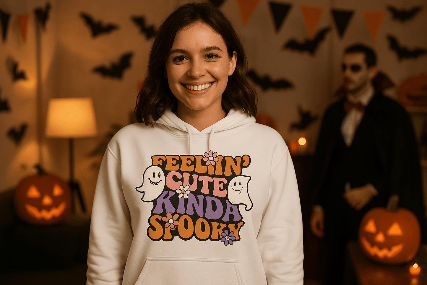 Feel Cute Kinda Spooky Hoodie Sweatshirt - Adorable Halloween - Purrfect Pet Haven