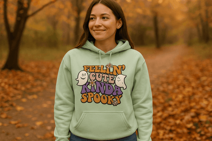 Feel Cute Kinda Spooky Hoodie Sweatshirt - Adorable Halloween - Purrfect Pet Haven