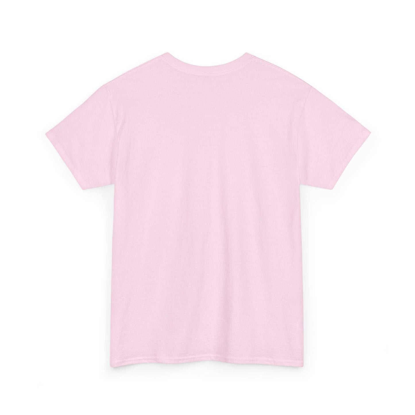 Back view of a plain light pink Funny Dog Graphic T-Shirt by Printify in classic fit
