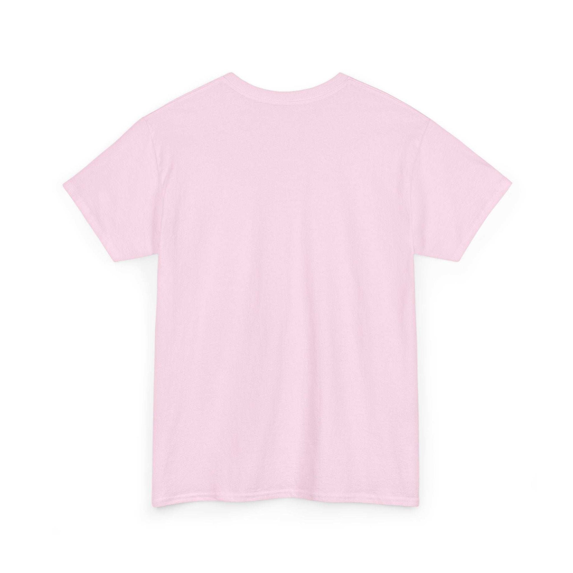 Back view of a plain light pink Funny Dog Graphic T-Shirt by Printify in classic fit