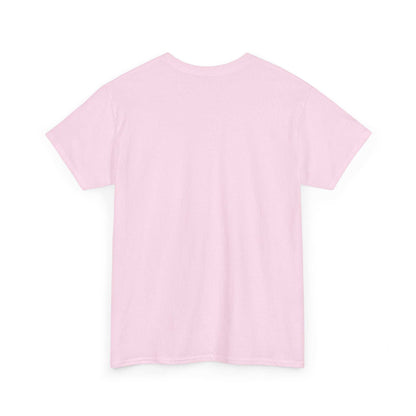 Back view of a plain light pink Funny Dog Graphic T-Shirt by Printify in classic fit