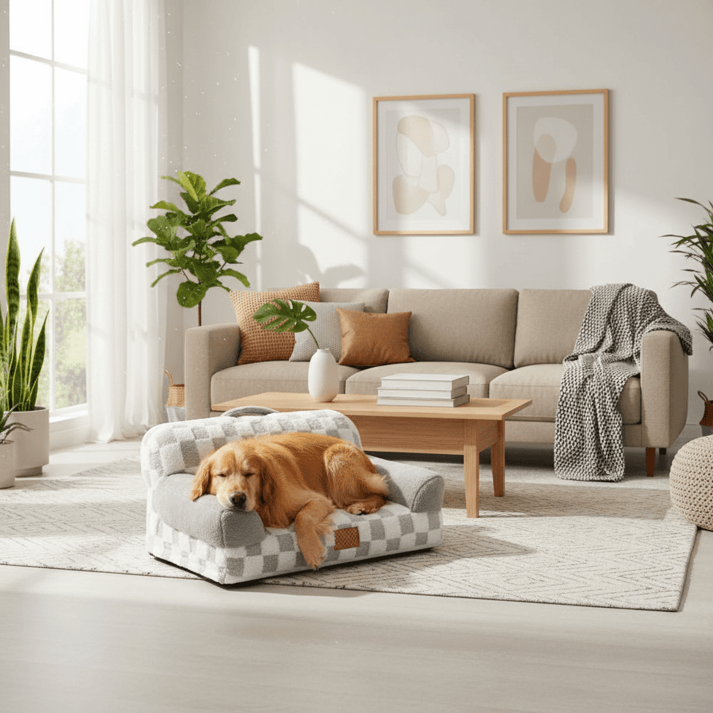 Orthopedic Pet Couch Bed - Machine Washable Non-Slip - Purrfect Pet Haven