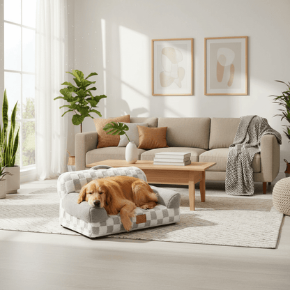 Orthopedic Pet Couch Bed - Machine Washable Non-Slip - Purrfect Pet Haven