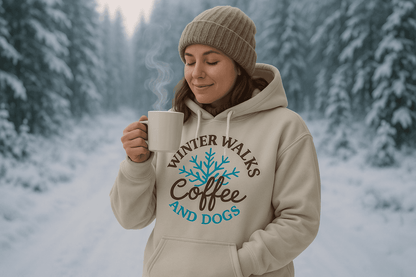 Winter Walk Coffee Hoodie Sweatshirt - Cozy Coffee Lover - Purrfect Pet Haven