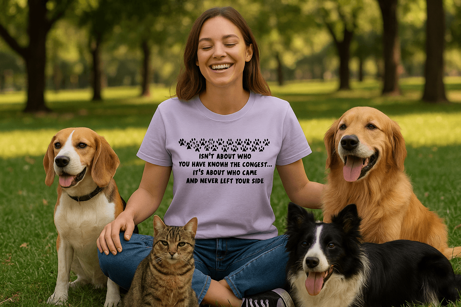 Pet Friendship T-Shirt - Celebrate Bonds with Dogs & Cats - Purrfect Pet Haven
