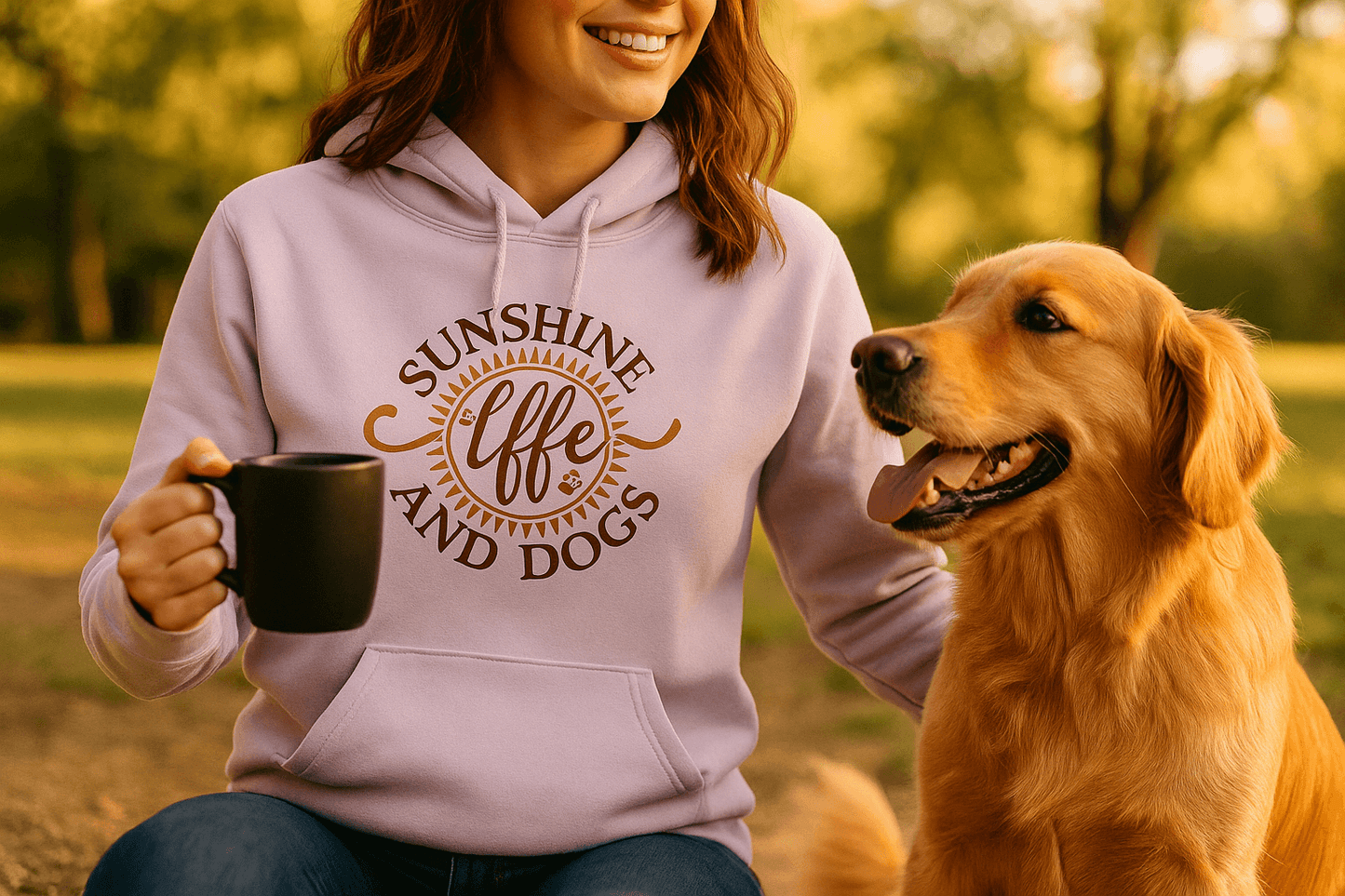 Sun Coffee Dog Hoodie Sweatshirt - Dog Lover Coffee Culture - Purrfect Pet Haven