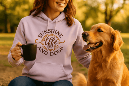 Sun Coffee Dog Hoodie Sweatshirt - Dog Lover Coffee Culture - Purrfect Pet Haven