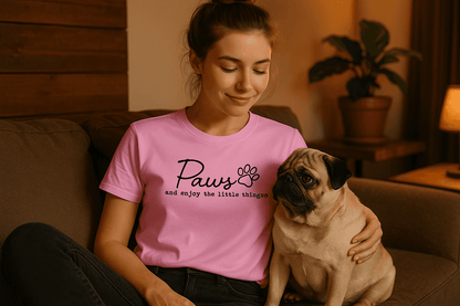 Enjoy Paws T-Shirt - Pet Lover Apparel for Dog & Cat Parents - Purrfect Pet Haven