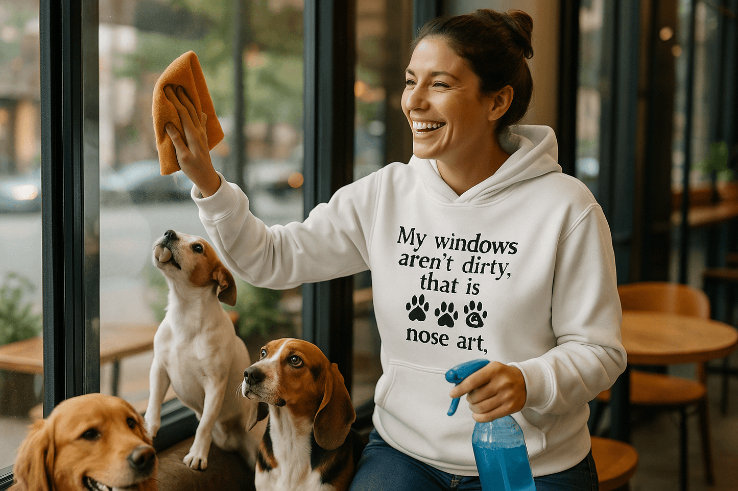 Window Nose Art Hoodie Sweatshirt - Pet Parent Comfort - Purrfect Pet Haven