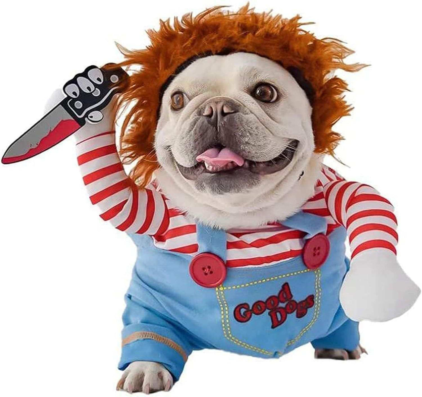 Halloween Pet Costume 3-Piece Set - Striped Harness Outfit with Accessories - Purrfect Pet Haven