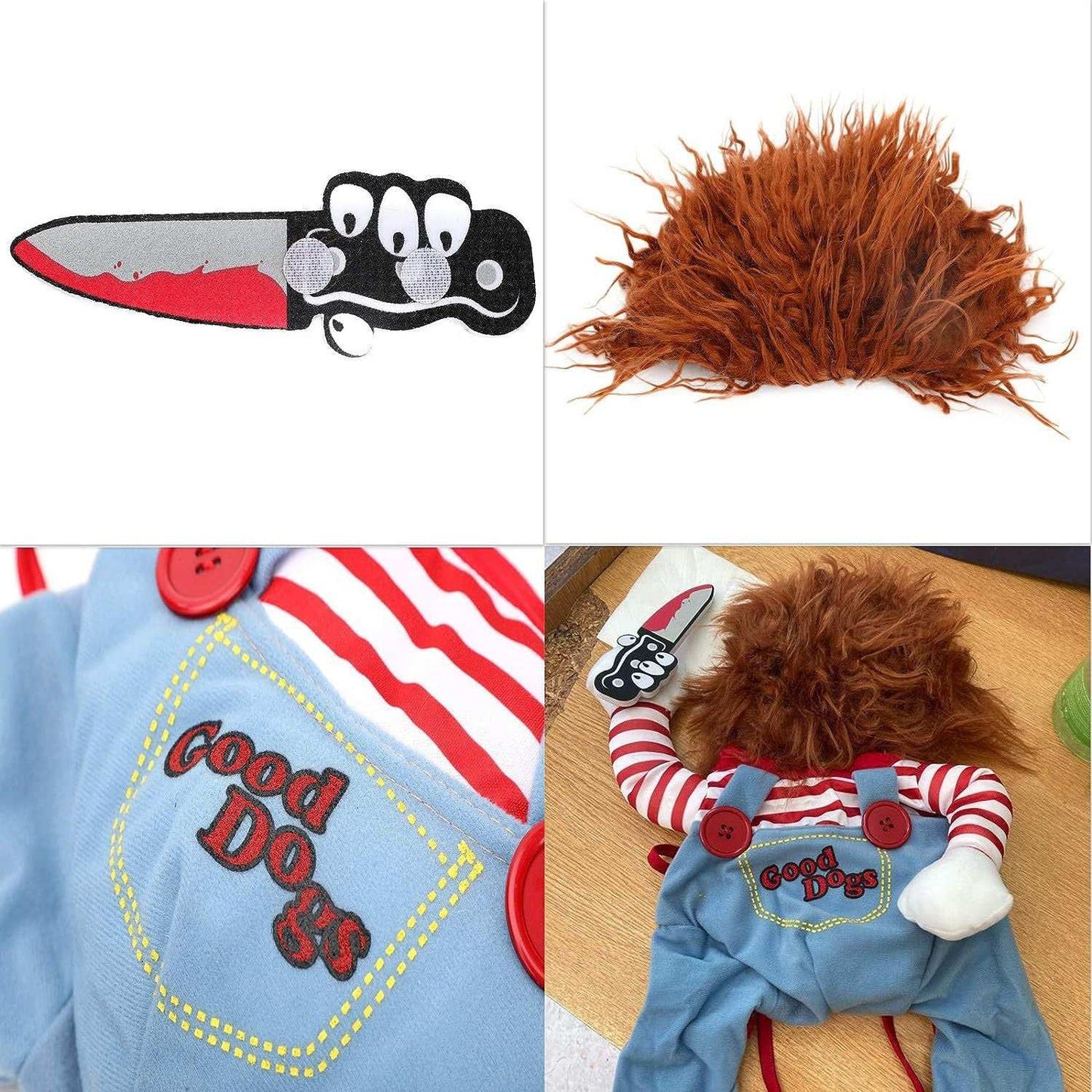 Halloween Pet Costume 3-Piece Set - Striped Harness Outfit with Accessories - Purrfect Pet Haven