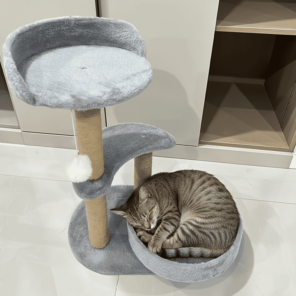 Luxury Cat Tree With Scratching Posts - Easy To Assemble, Wooden Fiber Structure, Suitable For Cats. - Purrfect Pet Haven