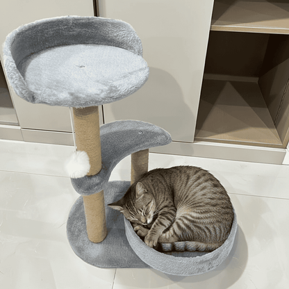 Luxury Cat Tree With Scratching Posts - Easy To Assemble, Wooden Fiber Structure, Suitable For Cats. - Purrfect Pet Haven