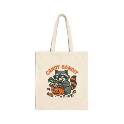 Halloween Cotton Canvas Tote Bag - Trick or Treat Candy Bandit - Purrfect Pet Haven