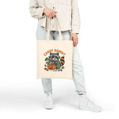 Halloween Cotton Canvas Tote Bag - Trick or Treat Candy Bandit - Purrfect Pet Haven