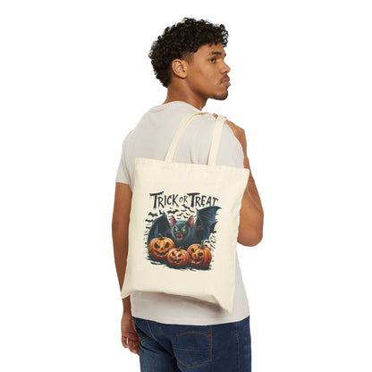 Halloween Cotton Canvas Tote Bag - Trick or Treat Candy Bandit - Purrfect Pet Haven