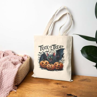 Halloween Cotton Canvas Tote Bag - Trick or Treat Candy Bandit - Purrfect Pet Haven