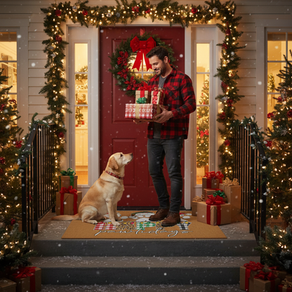 Happy Pawlidays Doormat - Evening Homecoming