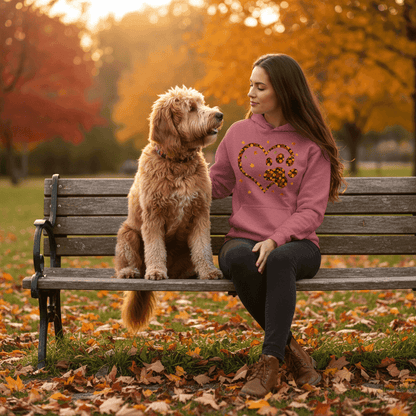 Heart & Paw Fall Hoodie - Autumn Dog Lover Sweatshirt - Purrfect Pet Haven