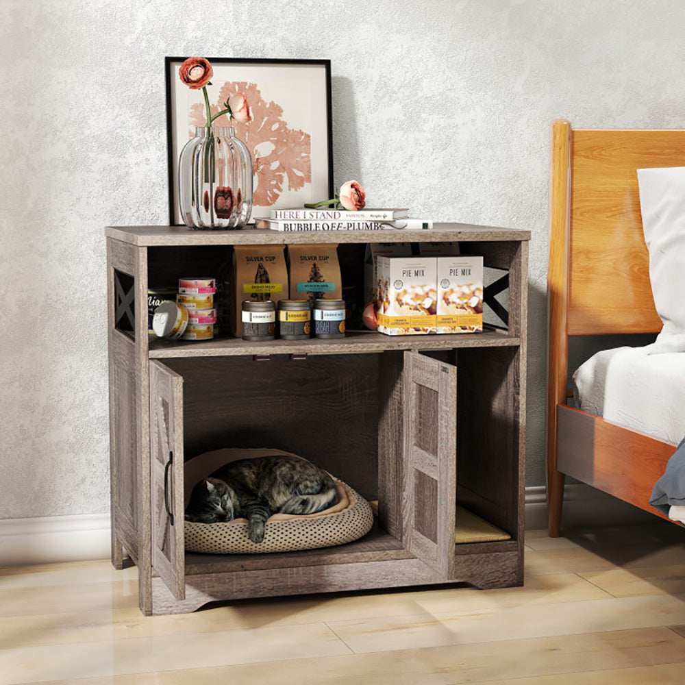 Hidden Cat Litter Box Enclosure Washroom Furniture with Storage - Purrfect Pet Haven