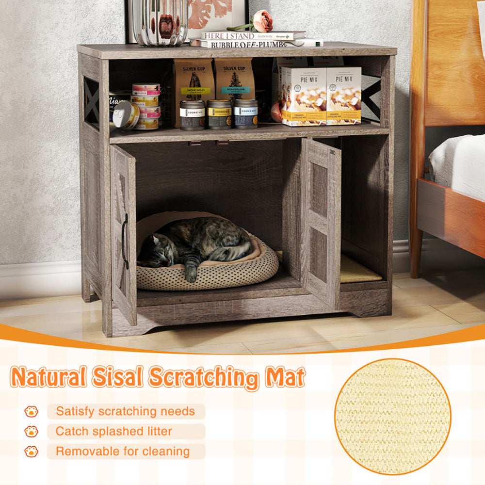 Hidden Cat Litter Box Enclosure Washroom Furniture with Storage - Purrfect Pet Haven