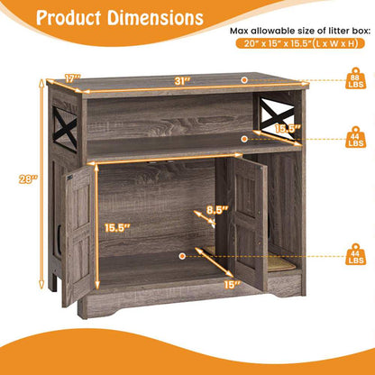 Hidden Cat Litter Box Enclosure Washroom Furniture with Storage - Purrfect Pet Haven