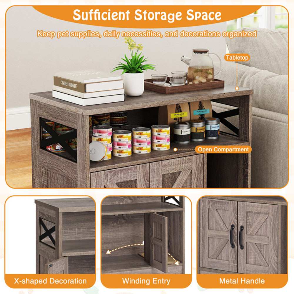 Hidden Cat Litter Box Enclosure Washroom Furniture with Storage - Purrfect Pet Haven