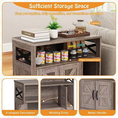 Hidden Cat Litter Box Enclosure Washroom Furniture with Storage - Purrfect Pet Haven