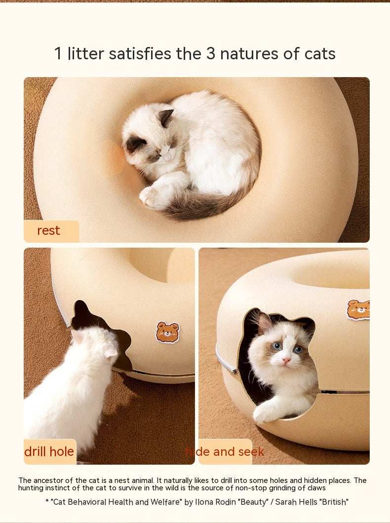 Multi Cat Nest with Hide and Seek Tunnel - Purrfect Pet Haven