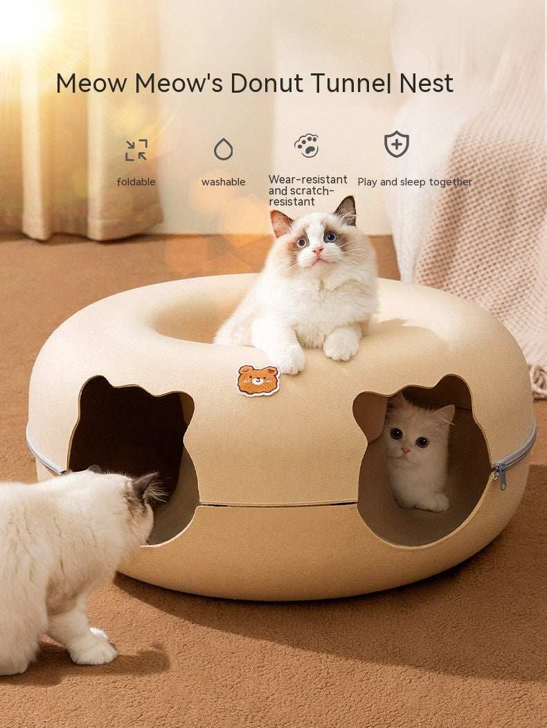 Multi Cat Nest with Hide and Seek Tunnel - Purrfect Pet Haven