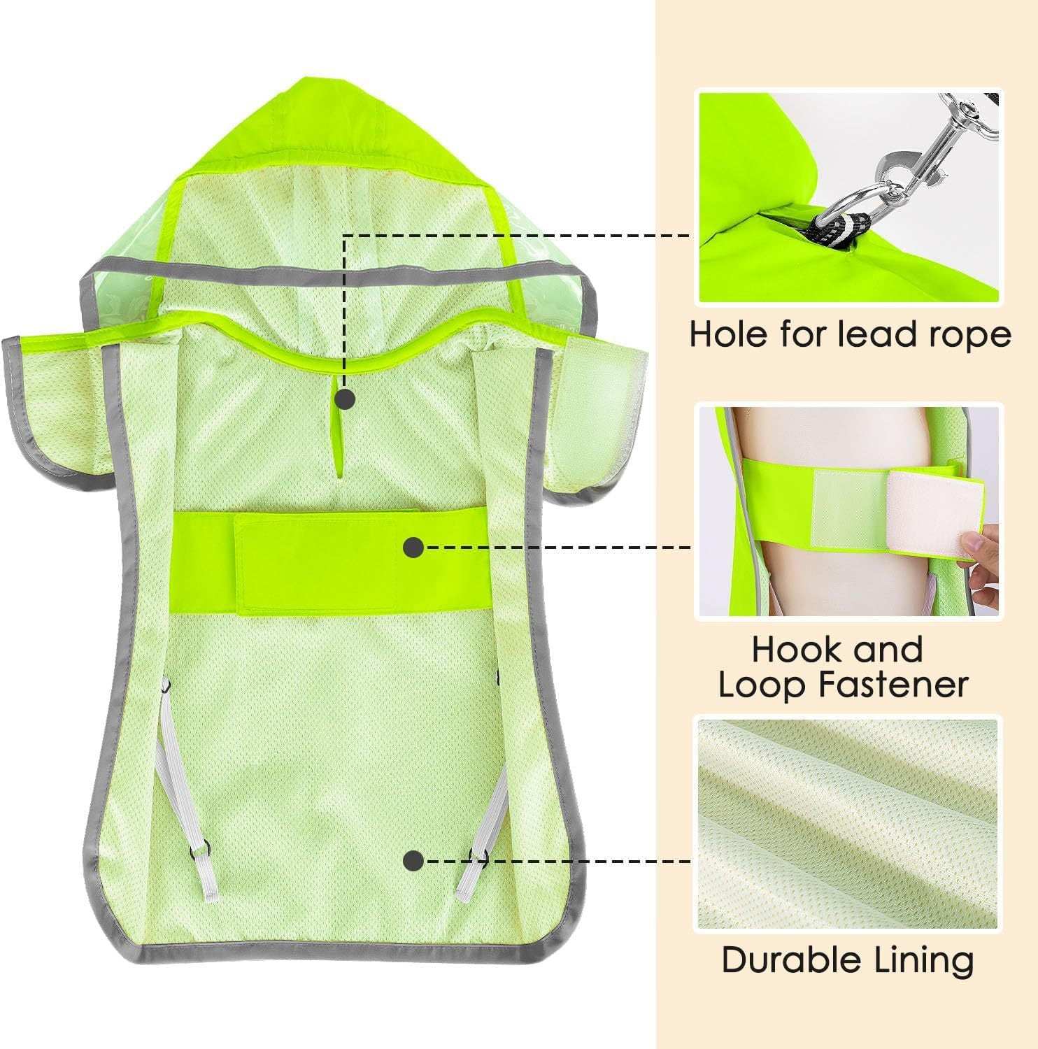 Waterproof Soft Breathable Hooded Dog Rain Jacket - Purrfect Pet Haven