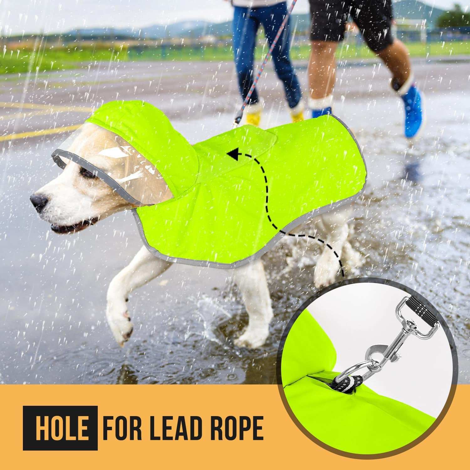 Waterproof Soft Breathable Hooded Dog Rain Jacket - Purrfect Pet Haven