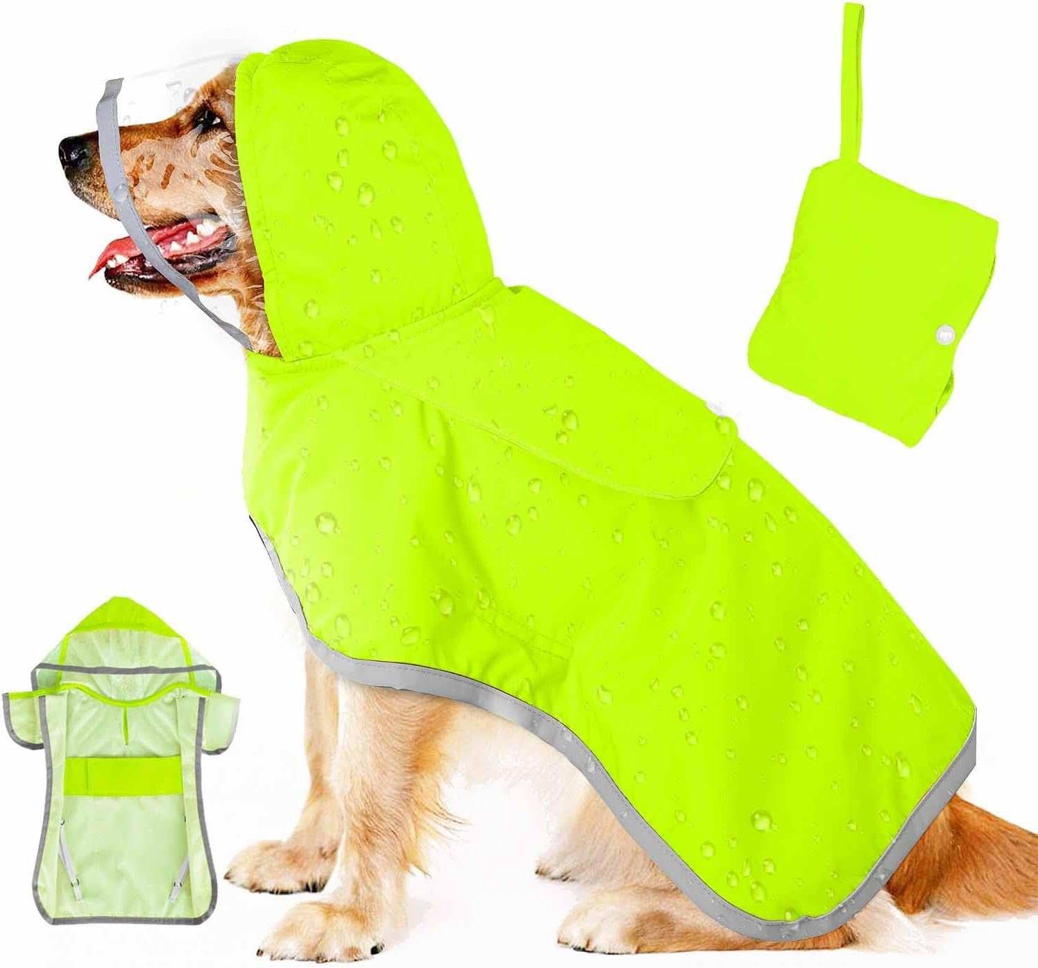 Waterproof Soft Breathable Hooded Dog Rain Jacket - Purrfect Pet Haven