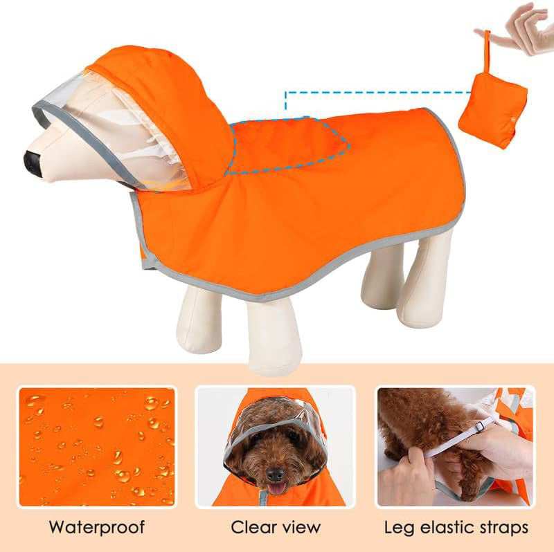 Waterproof Soft Breathable Hooded Dog Rain Jacket - Purrfect Pet Haven