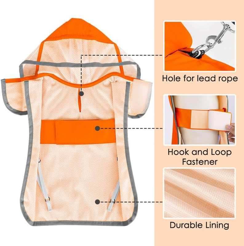 Waterproof Soft Breathable Hooded Dog Rain Jacket - Purrfect Pet Haven