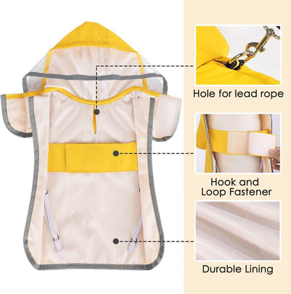 Waterproof Soft Breathable Hooded Dog Rain Jacket - Purrfect Pet Haven