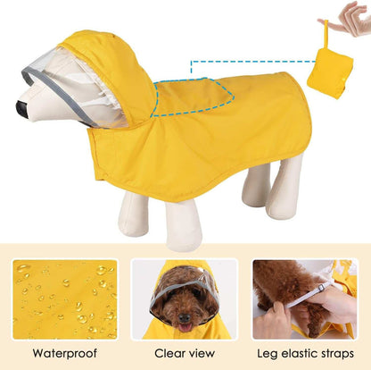 Waterproof Soft Breathable Hooded Dog Rain Jacket - Purrfect Pet Haven