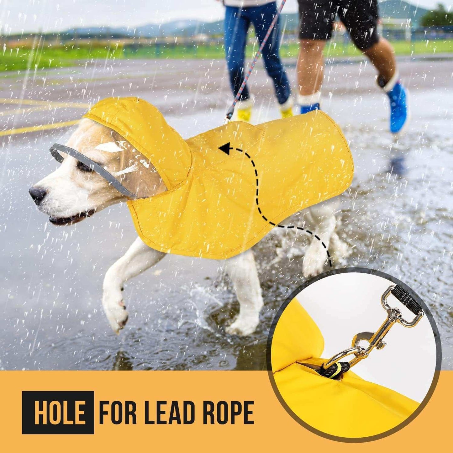 Waterproof Soft Breathable Hooded Dog Rain Jacket - Purrfect Pet Haven