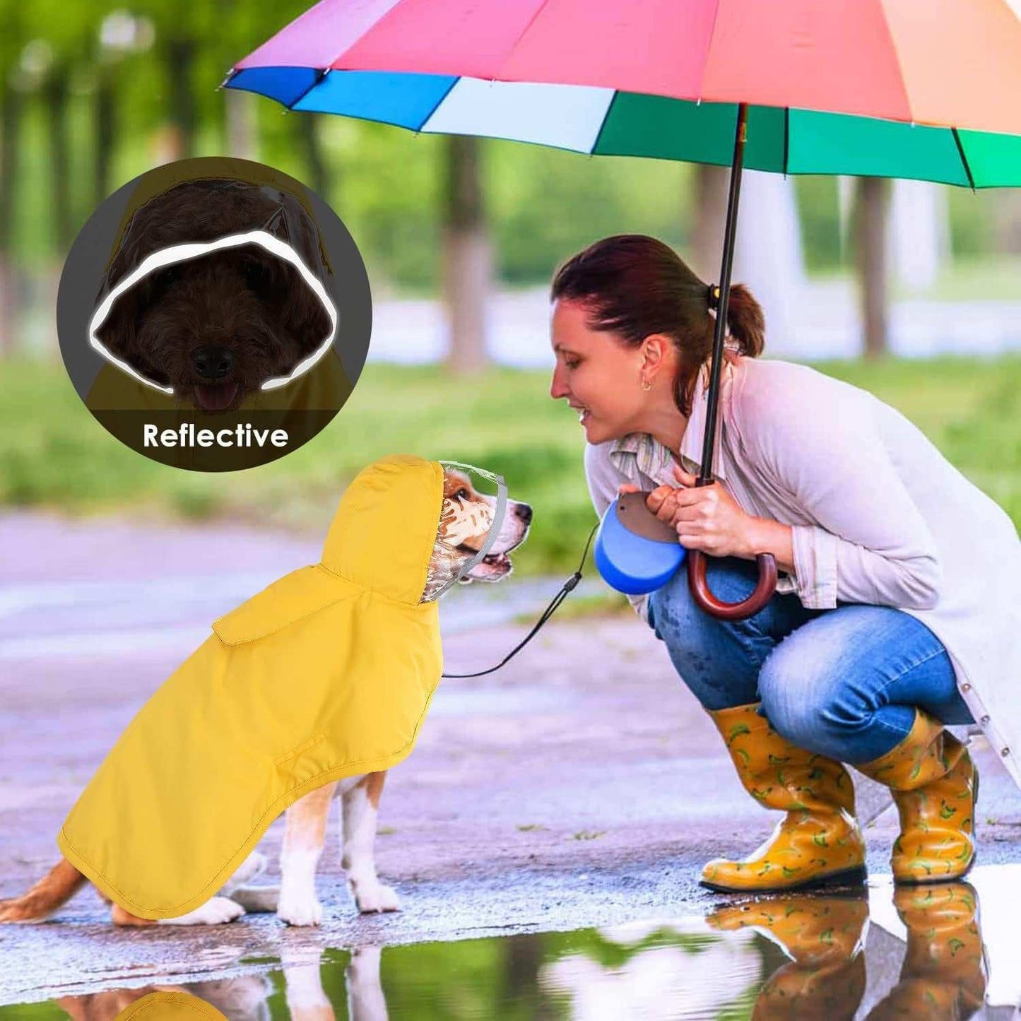 Waterproof Soft Breathable Hooded Dog Rain Jacket - Purrfect Pet Haven