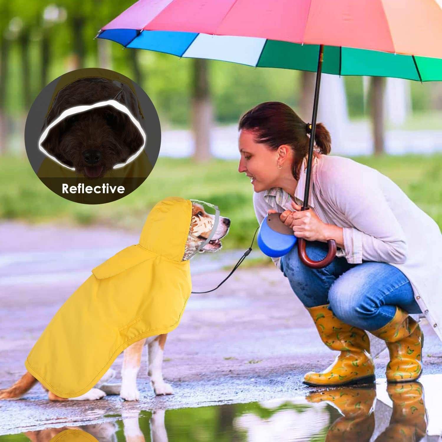 Waterproof Soft Breathable Hooded Dog Rain Jacket - Purrfect Pet Haven