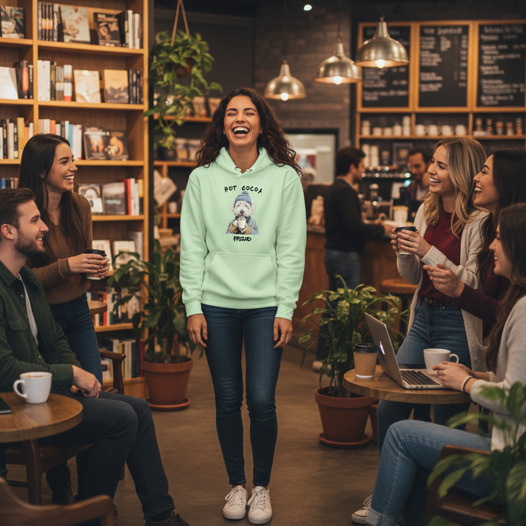 Hot Cocoa Hoodie Mint Green Lifestyle