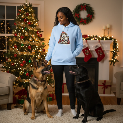 Comfort Colors Huddled Whimsy Pups Hoodie - Christmas Gift - Purrfect Pet Haven