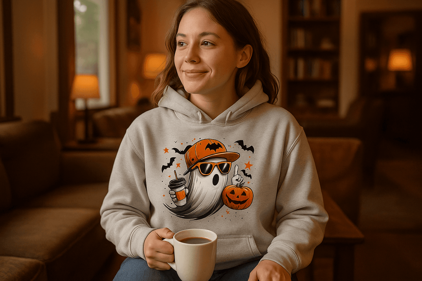 Ghost Throwing Deuces Hoodie - Playful Spirit Sweatshirt - Purrfect Pet Haven