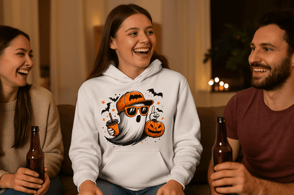 Ghost Throwing Deuces Hoodie - Playful Spirit Sweatshirt - Purrfect Pet Haven