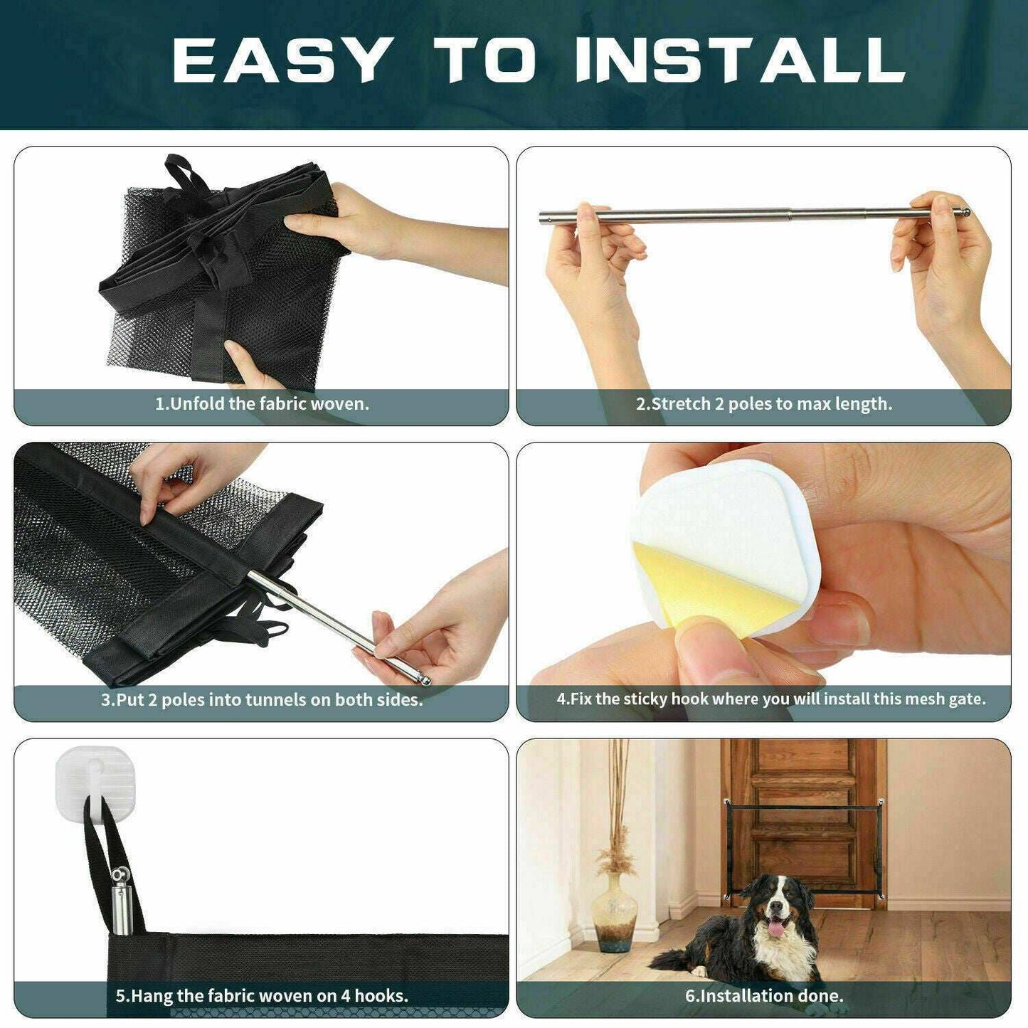 Magic Pet Safety Gate - Portable Mesh Fence for Dogs, Cats & Babies - Purrfect Pet Haven