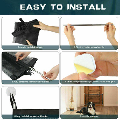 Magic Pet Safety Gate - Portable Mesh Fence for Dogs, Cats & Babies - Purrfect Pet Haven