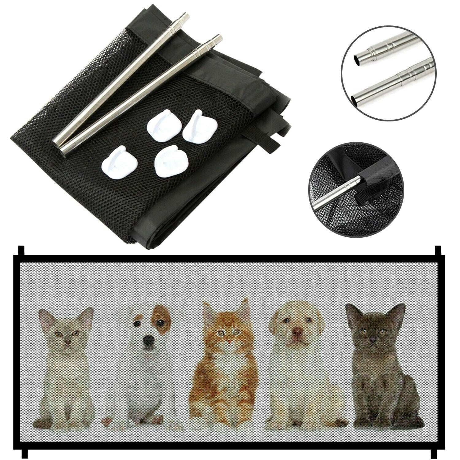 Magic Pet Safety Gate - Portable Mesh Fence for Dogs, Cats & Babies - Purrfect Pet Haven