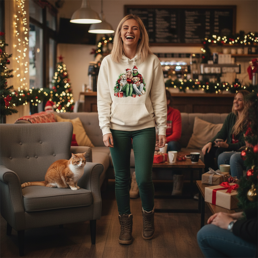 Comfort Colors Christmas Dog Hoodie - Unisex Cozy Sweatshirt - Purrfect Pet Haven