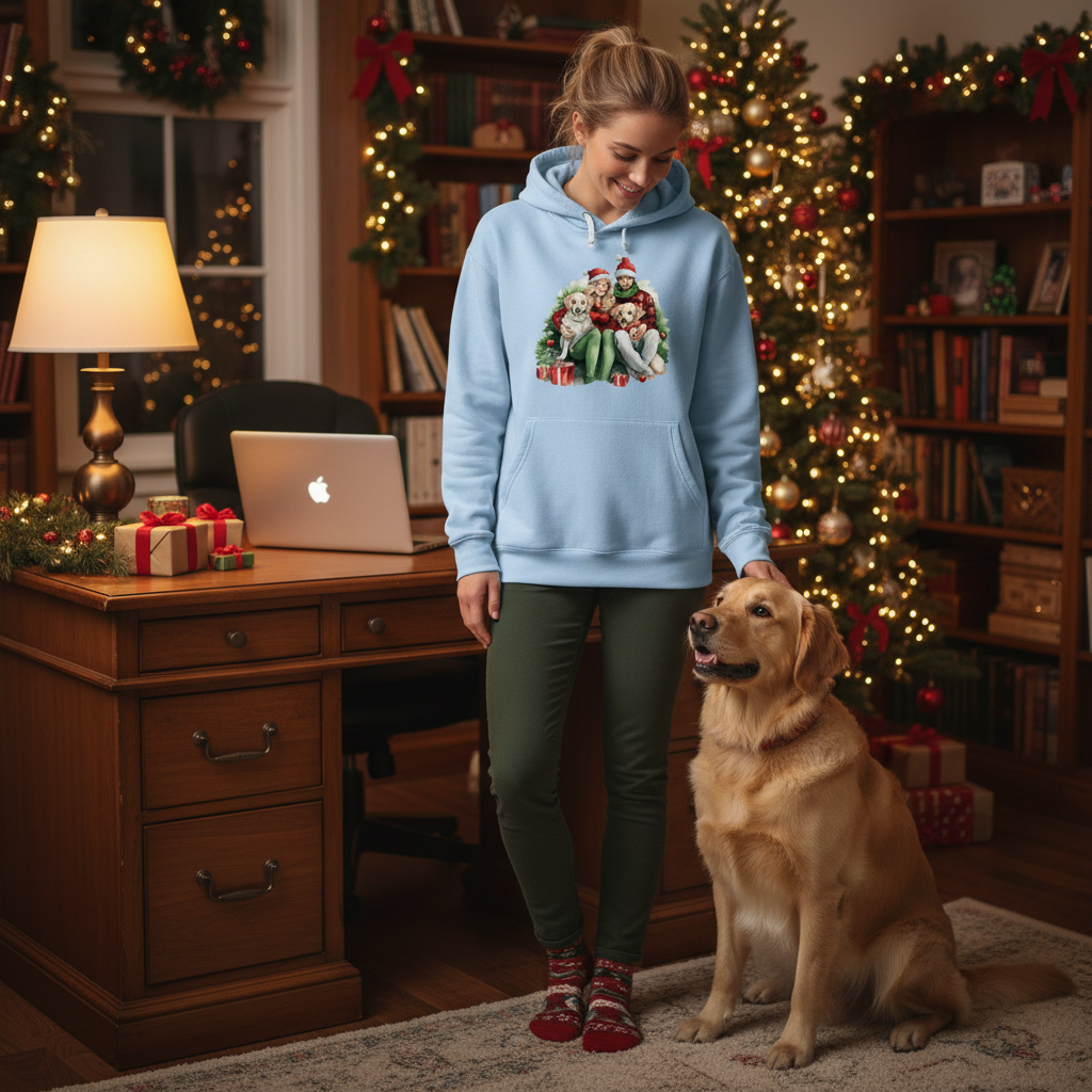 Comfort Colors Christmas Dog Hoodie - Unisex Cozy Sweatshirt - Purrfect Pet Haven